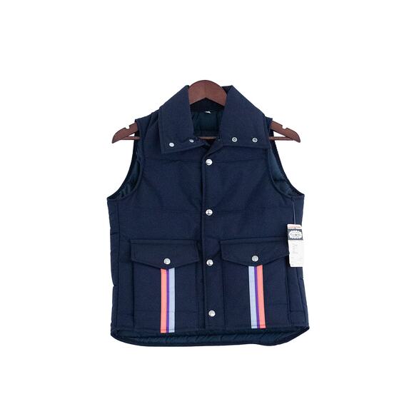 NWT VTG 70s 80s Stan Herman Golden Fleece FedEx Vest USA Made Navy Mens XXS - Picture 2 of 9